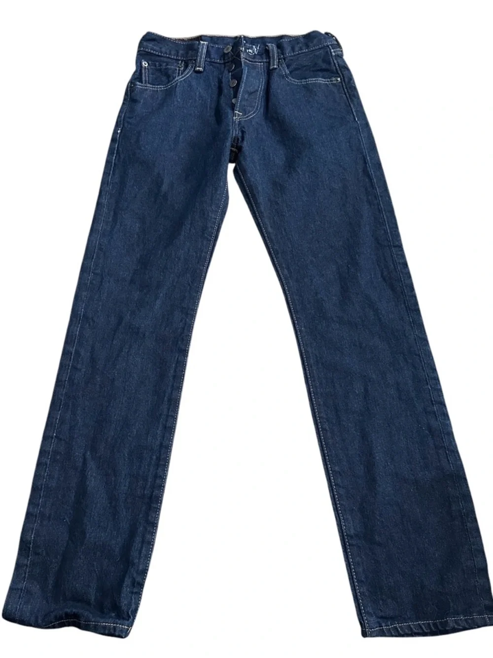 Levi’s 501 Button Fly Dark Denim Jeans Mens 28 X 32 - Picture 3 of 5